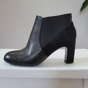 COS Black Ankle Boots 38 Heeled Suede Leather
